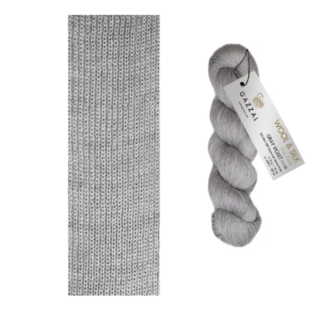Gazzal Wool & Silk Gray Violet 11130