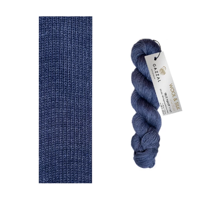 Gazzal Wool & Silk True Navy 11163