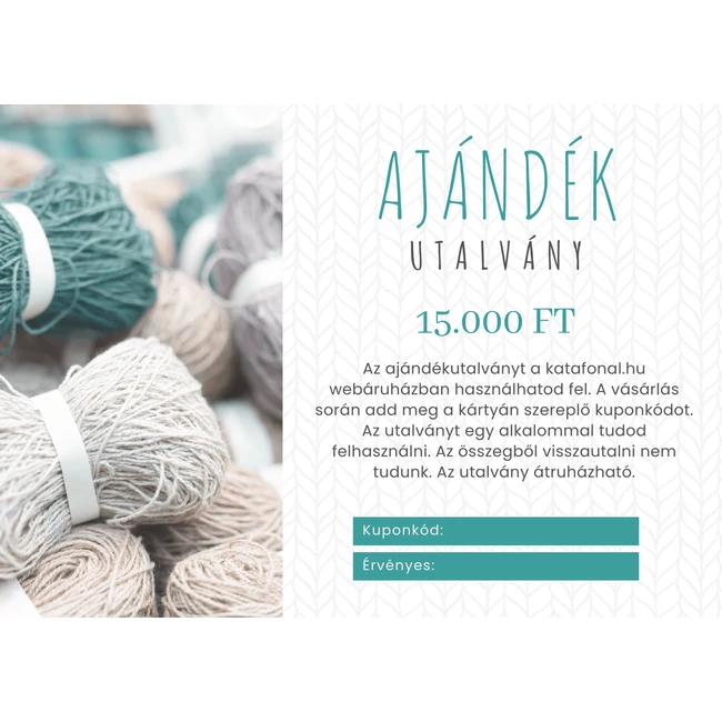 Ajándékutalvány 15.000.-  értékben 
