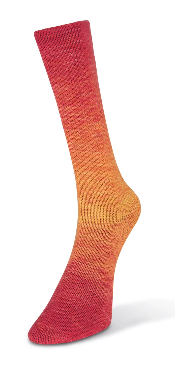 Watercolor Sock Piros-narancs 202