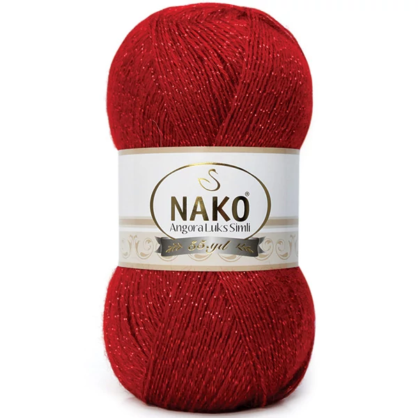 Angora Luks Simli Piros