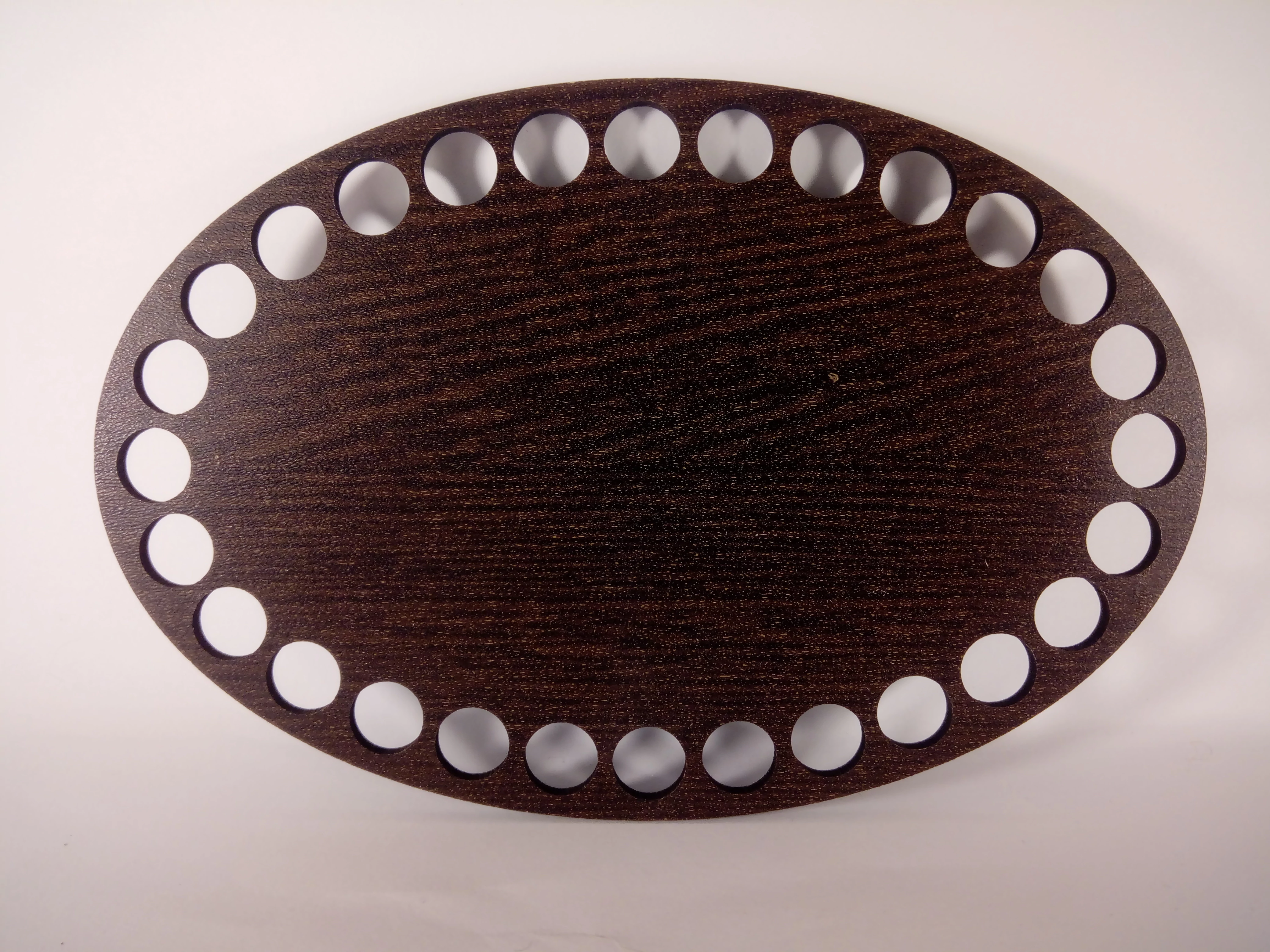 Horgolható fa alap ovális 10*15 wenge